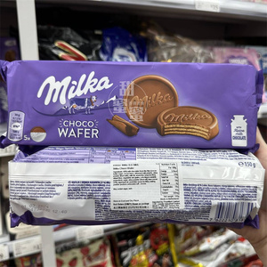 香港代购 进口 Milka 妙卡 朱古力威化150g 休闲下午茶饼干零食
