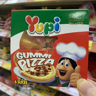 香港代购  Yupi优皮GUMMI PIZZA披萨橡皮糖 儿童零食糖果6小块23g