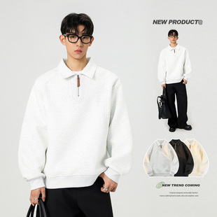 智快鱼曼哈顿港仔文艺男店铺法国公鸡男装2026新款痞帅单农卫衣男