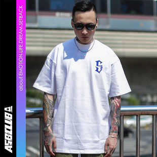 来福叶店哥特字2.0短袖 街头滑板西海岸嘻哈宽松街舞 T恤tee美式