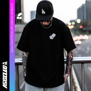 来福叶店骰子短袖T恤tee美式街头西海岸宽松小领文非潮牌逆潮流