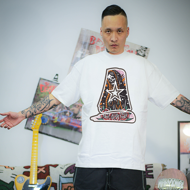 来福叶店短袖美式青年印花T恤