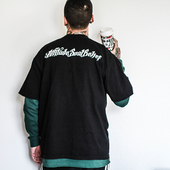 来福叶店花体短袖 T恤tee西海岸文字街头嘻哈滑板小领口说唱文化衫