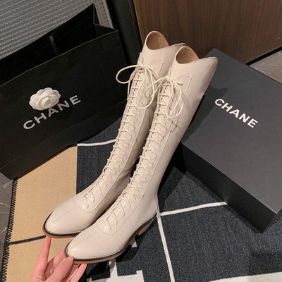 2025秋冬新款真皮骑士靴女中跟皮靴V口牛仔靴长筒高筒长靴靴子女