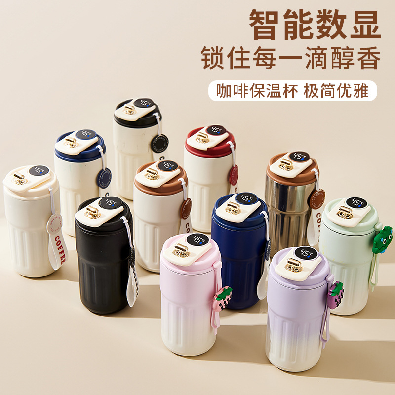 促销智能温显316不锈钢保温杯男女咖啡杯水杯高颜值便携车载杯子