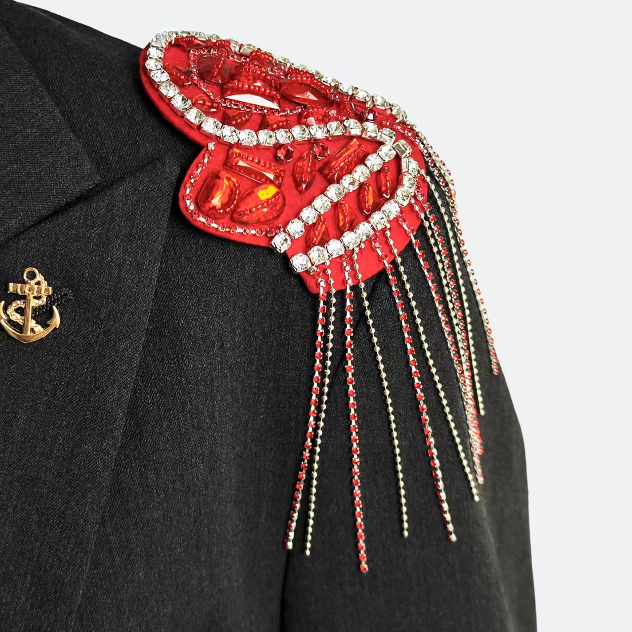 日韩潮男时尚流苏朋克肩章时尚舞台演出服装饰品肩上个性朋克胸针