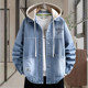 2026春季 新款 男生可脱卸帽牛仔夹克口袋贴标设计潮流港风百搭外套