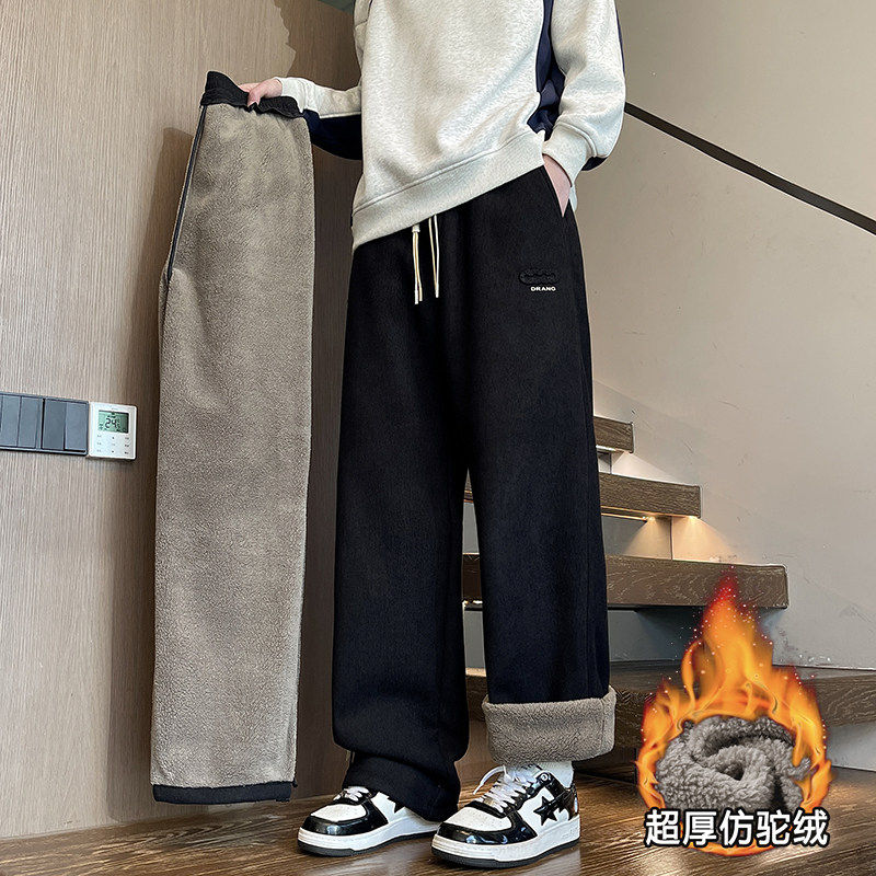 冬季上新青少年加绒加厚休闲裤宽松有型一裤两穿男生百搭保暖长裤,男装,休闲裤,淘宝优惠券,粉丝福利购,淘宝优惠卷