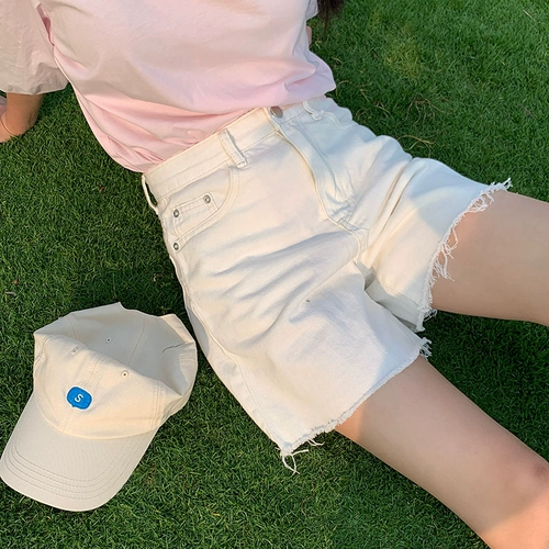 Летние ретро штаны, джинсовая юбка, шорты, в корейском стиле, высокая талия, оверсайз