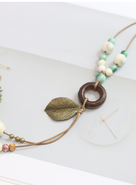 新中式民族风景德镇陶瓷项链