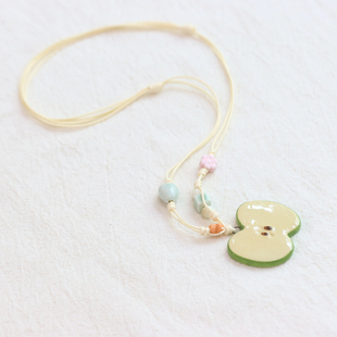 平平安安 手工景德镇陶瓷苹果项链小清新学生闺蜜水果项坠吊坠68