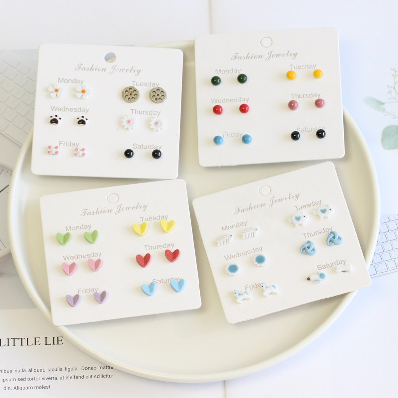 小清新韩版ins风手工陶瓷耳钉