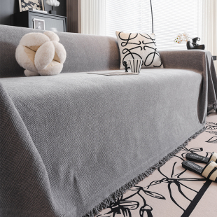 人字纹雪尼尔沙发盖布沙发巾四季 全包高级感沙发垫毯 通用2025新款