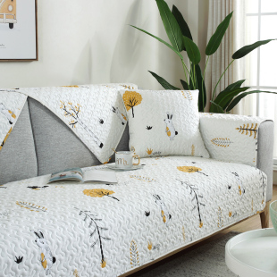 简约全棉布艺沙发垫四季 通用防滑纯棉北欧可爱卡通沙发套罩全盖巾