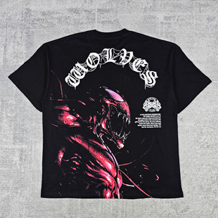 DARCSPORT狼头毒液短袖男女美式运动健身休闲宽松印花圆领棉质t恤