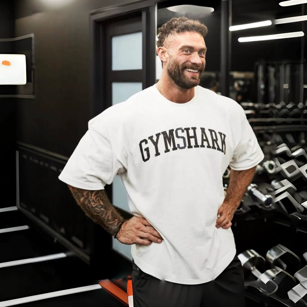 GYMSHARK舒适短袖男女美式健身运动休闲弹性宽松透气圆领棉质t恤
