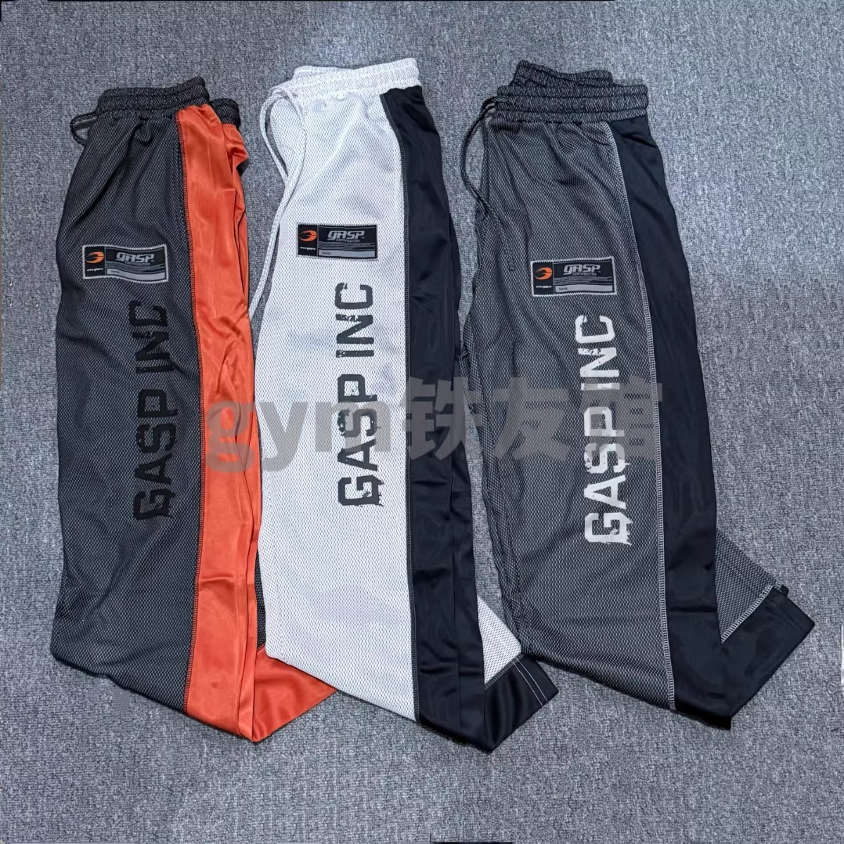 速干网格GASP运动直筒宽松长裤