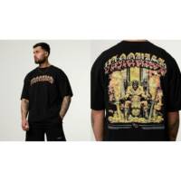 New VANQUISH short-sleeved VQ men's and women's American sporty casual loose printed cotton T-shirts featuring ancient Greek gods thumbnail 6