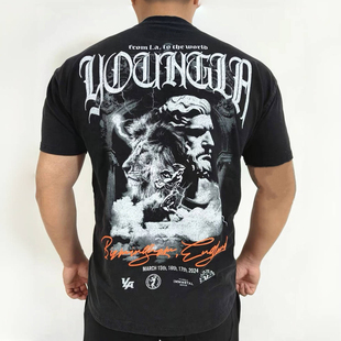 美式 男士 健身弹性水洗棉圆领T恤 现货YoungLA阿诺德英国站短袖 特价