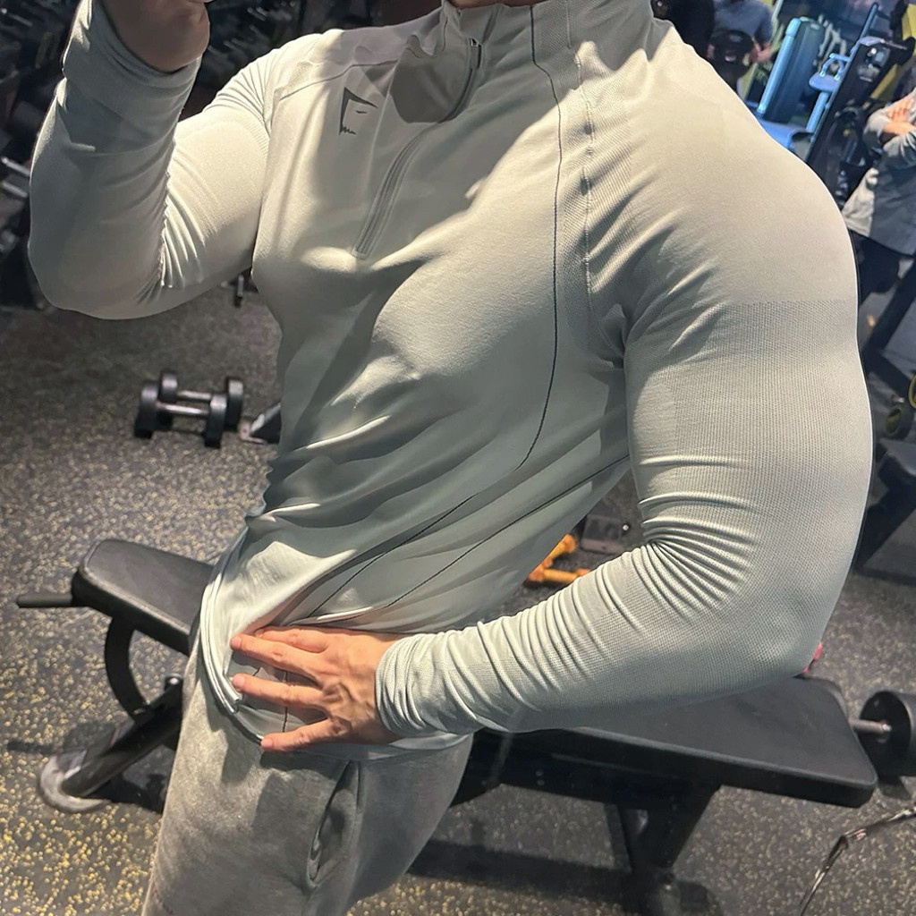 GYMSHARK APEX男¼拉链秋冬健身运动休闲无缝修身显身材立领长袖,运动服/休闲服装,运动T恤,淘宝优惠券,粉丝福利购,淘宝优惠卷