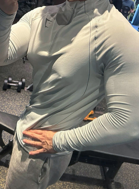 GYMSHARK APEX男¼拉链秋冬健身运动休闲无缝修身显身材立领长袖