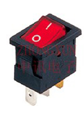 【中讯】船型开关翘板电源开关KCD1-102BN带灯红色维修电脑开关6A