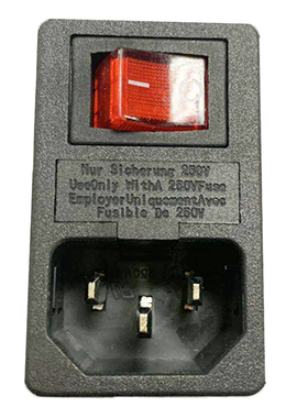 【中讯】电源插座AS-03铜脚AC插座品字带保险丝座带KCD1-104N开关