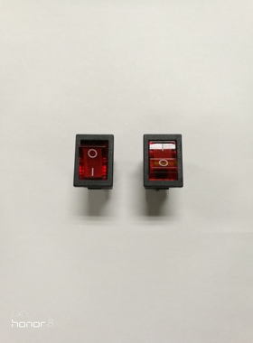 【中讯】船型开关KCD1-104N红色带灯翘板1电视机电源脚2挡10A250V
