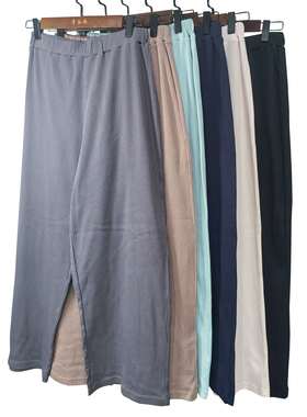 九分纯棉罗纹棉夏季女士家居裤宽松阔腿裤直筒裤大码女裤睡裤K208