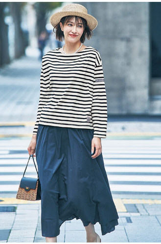 纯棉条纹衫宽松长袖厚实女百搭