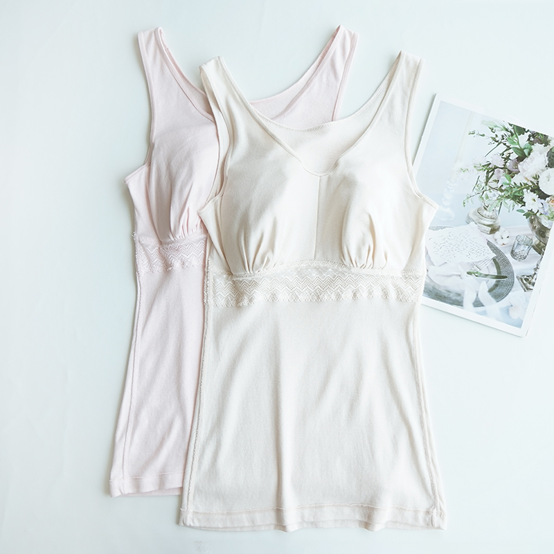 日系自带文胸背心女士内搭内衣
