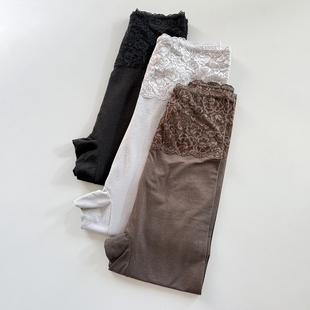 子大码 出口单女士高腰打底裤 八分裤 蕾丝内搭裤 N203 女装