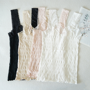 云朵纯棉新款 内搭吊带 女士V领背心日系纯色打底内衣白N50春秋夏季