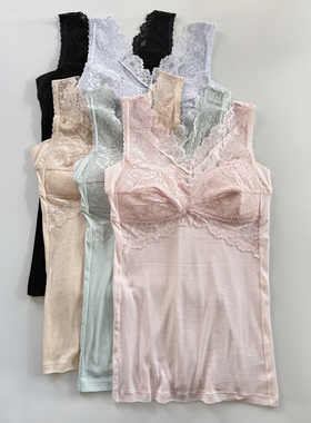 纯棉带文胸背心一体式打底内衣腋下吸汗层睡眠薄罩杯大码女装N202