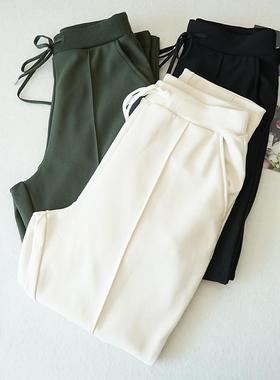 新款秋冬季加绒保暖女士休闲裤K191松紧腰高弹通勤女裤美脚裤大码