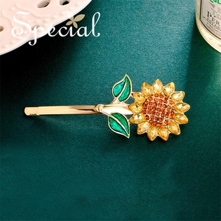 SPECIAL欧美太阳花造型发夹边夹发饰侧边夹一字夹头饰2026年新款