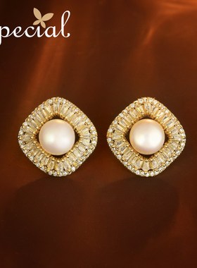 SPECIAL复古气质设计轻奢淡水珍珠耳钉女小众耳环耳饰2026新礼物