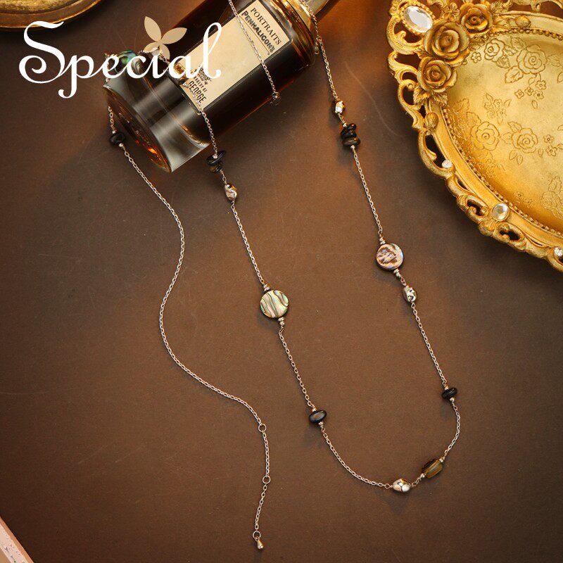 SPECIAL轻奢长款毛衣链女可多层叠戴项链颈链配饰贝壳2026年新款