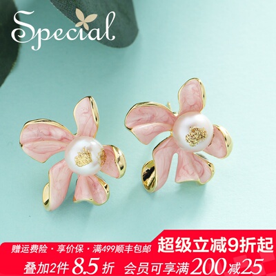 SPECIAL淡水珍珠复古樱花耳饰