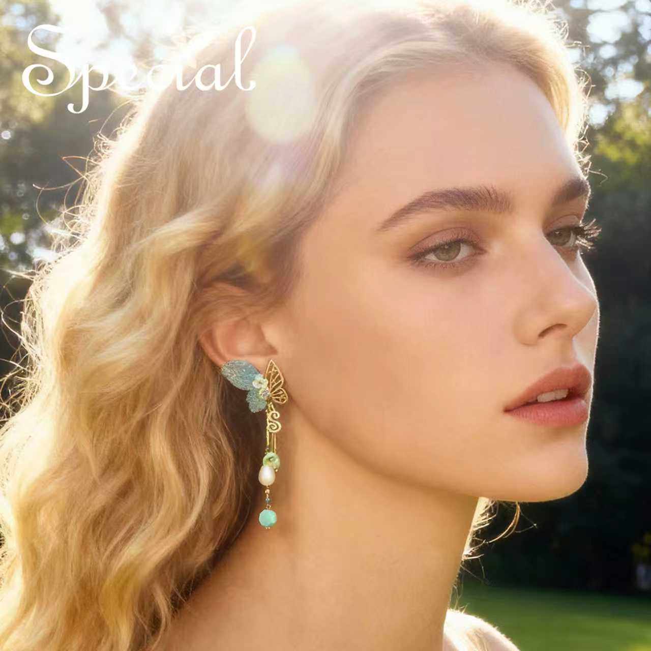 SPECIAL森系个性长款显瘦流苏扫肩耳钉耳环无耳洞耳夹耳坠女礼物