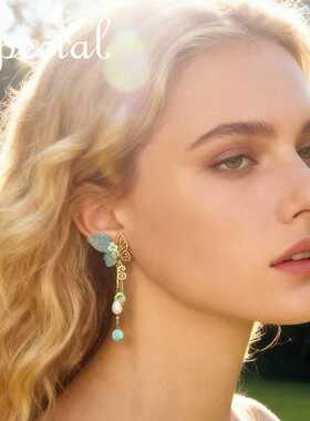 SPECIAL森系个性长款显瘦流苏扫肩耳钉耳环无耳洞耳夹耳坠女礼物