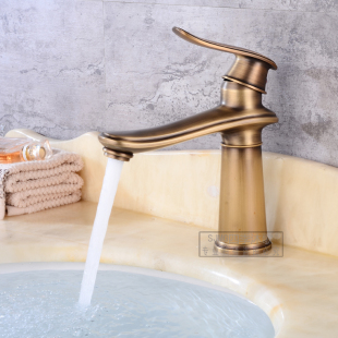 欧式 仿古面盆龙头铜冷热水台盆龙头单孔单把冷热洗脸盆陶瓷片阀芯