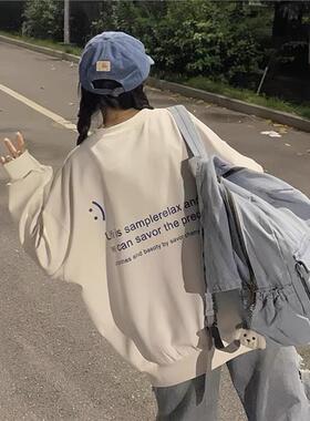 学生慵懒风宽松oversize上衣