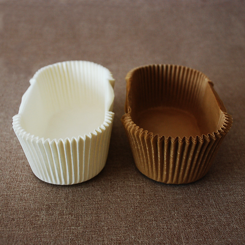 出口烘焙纸杯 耐高温大号长方形牛皮纸蛋糕面包纸托不粘防油 50个