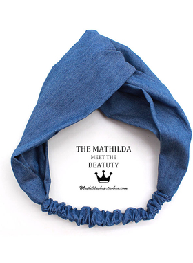 ins同款发带 chic风复古牛仔交叉发箍ulzzang韩国头饰甜美森女系