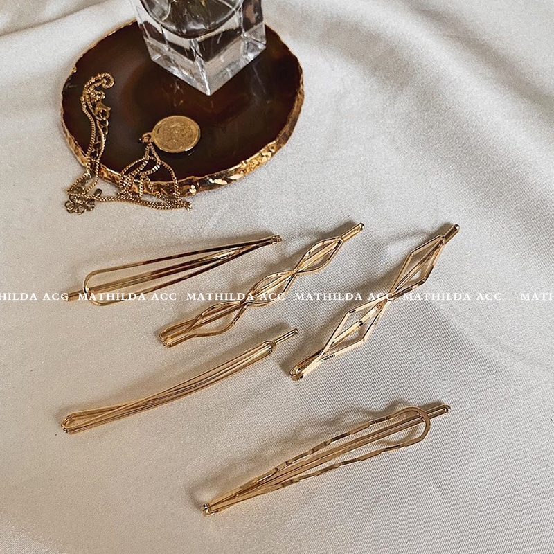 韩国金色少女风一字夹东大门