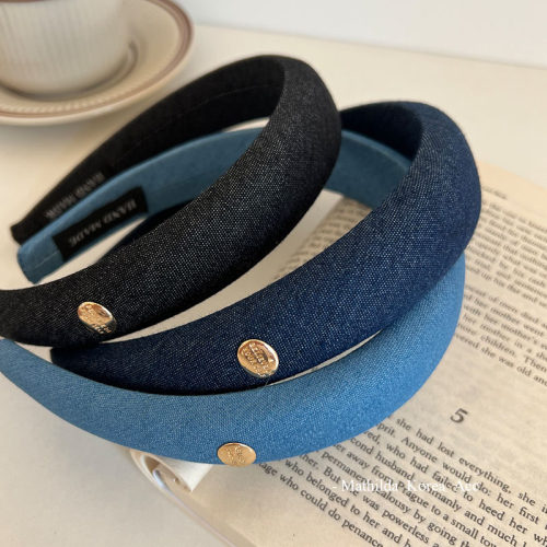 韩国甜酷ins牛仔布艺海绵发箍