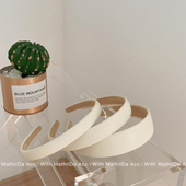 少女风夏季 韩国复古纯色白色发箍 PU皮发箍 INS风 发箍 韩版