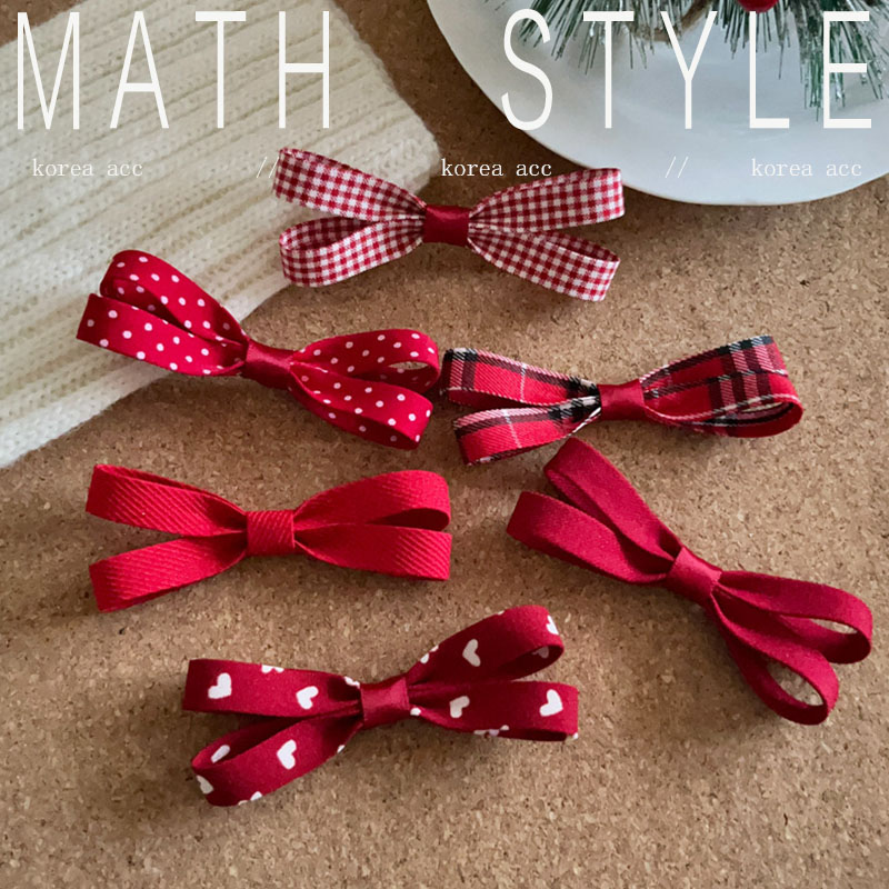 韩国复古红色系蝴蝶结发夹