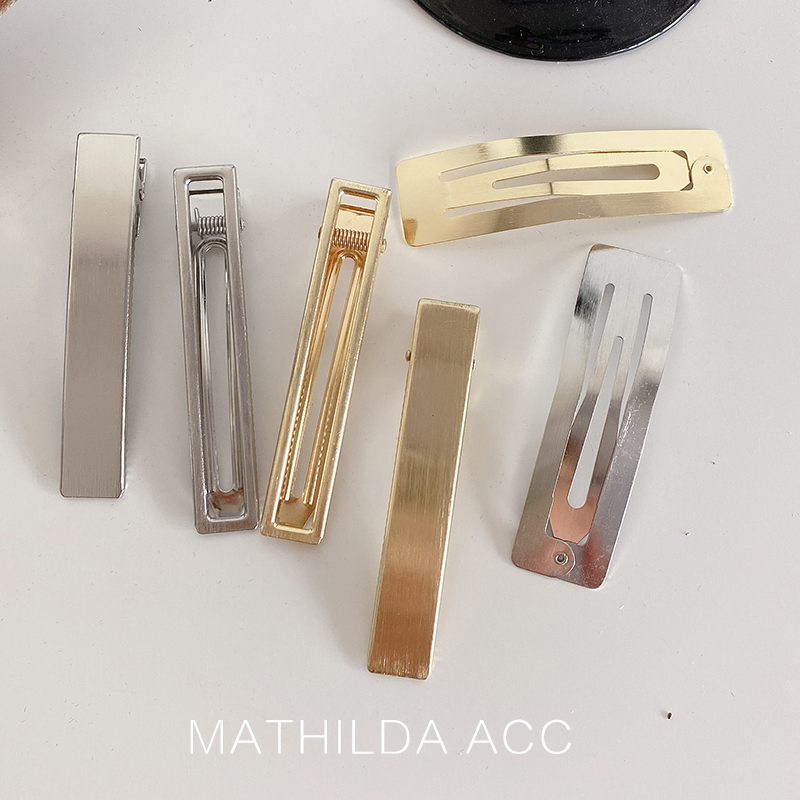 东大门金属发夹方块刘海镂空拉丝